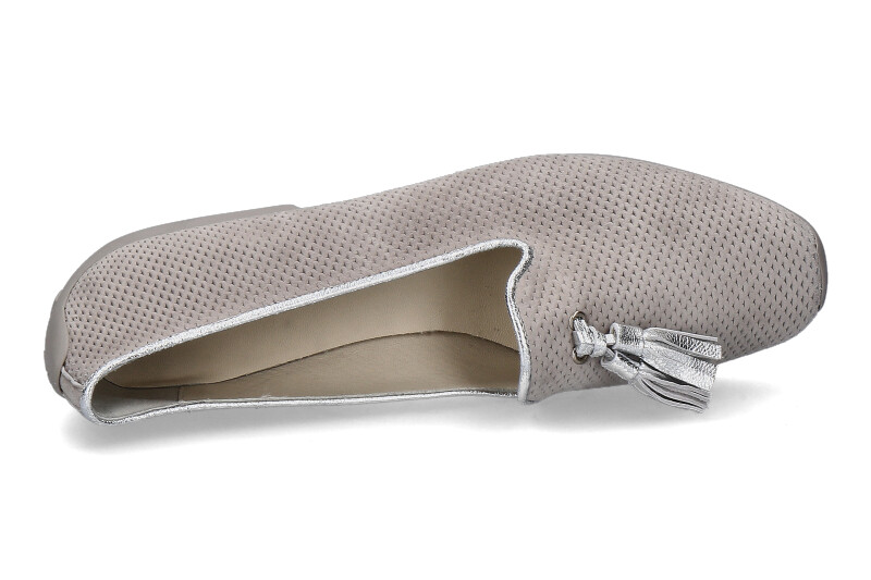 Mania Ballerina im Pantoffelschnitt CAMOSCIO PERLATO ARGENTO (37 )