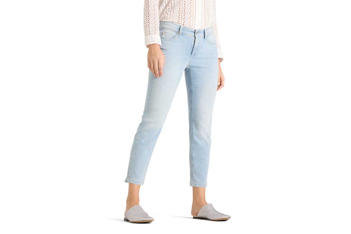 Cambio Slim-Fit Cropped Jeans PIPER SHORT- hellblau/ summer breeze