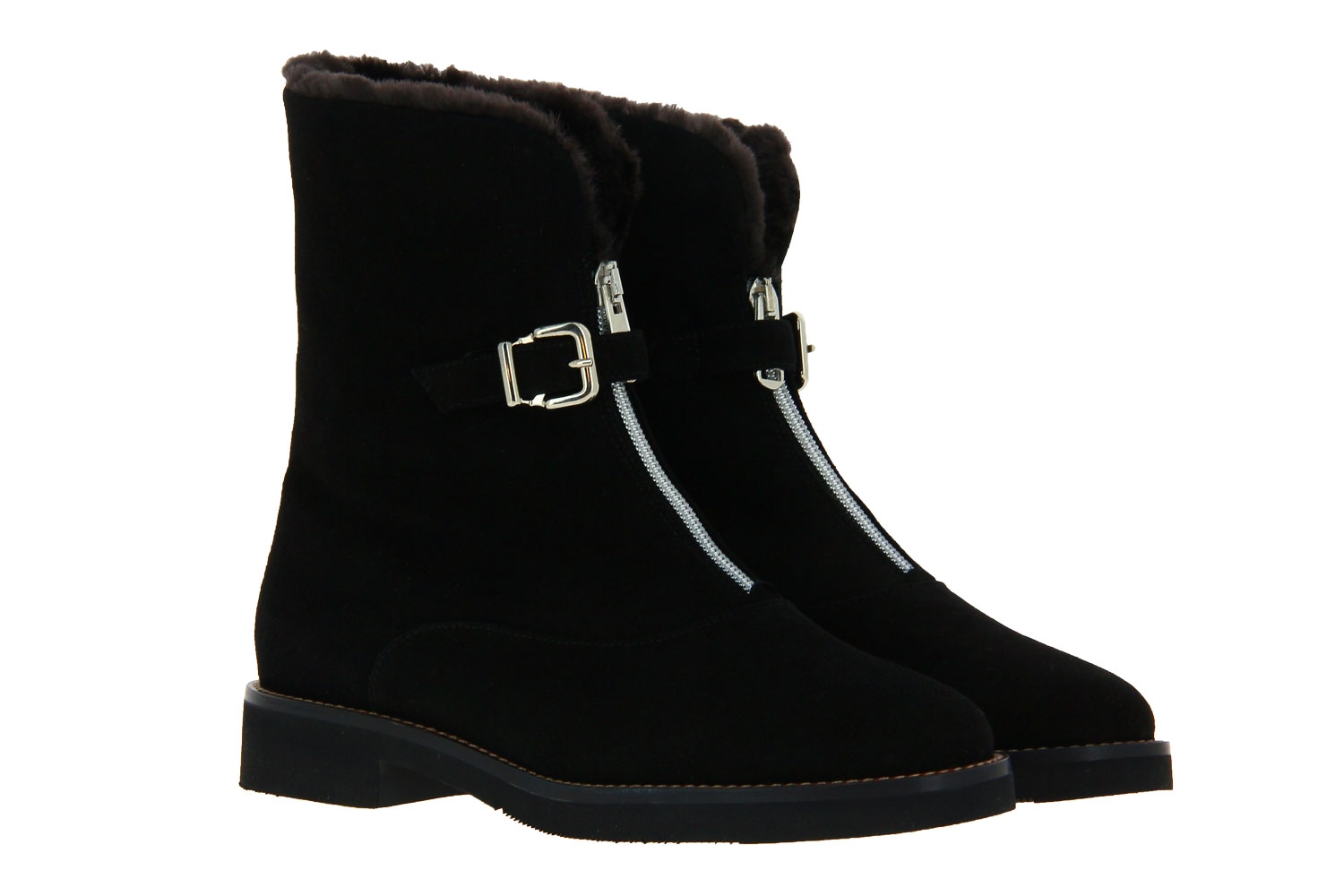 Trumans Stiefelette gefüttert CAMOSCIO NERO