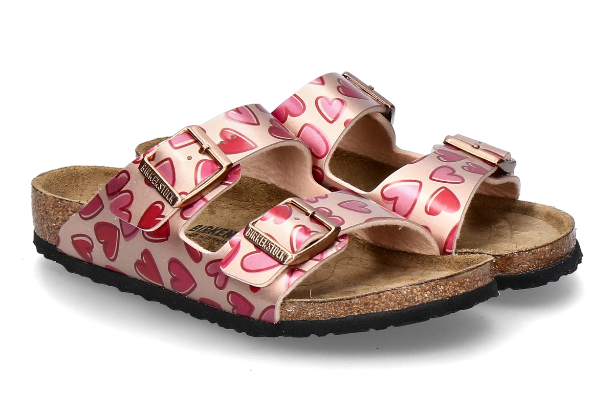 Birkenstock Mädchen- Pantolette ARIZONA SCHMAL BS HEARTS- electric metallic
