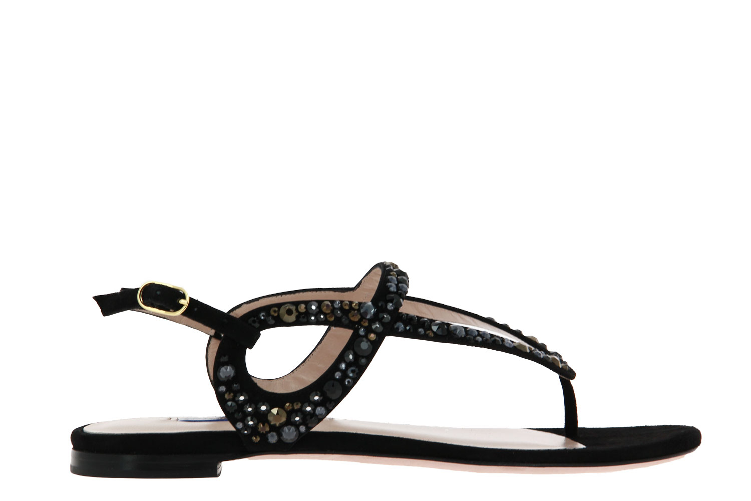 Stuart Weitzman Sandale ALLURA BLACK SUEDE CRYSTAL (40)