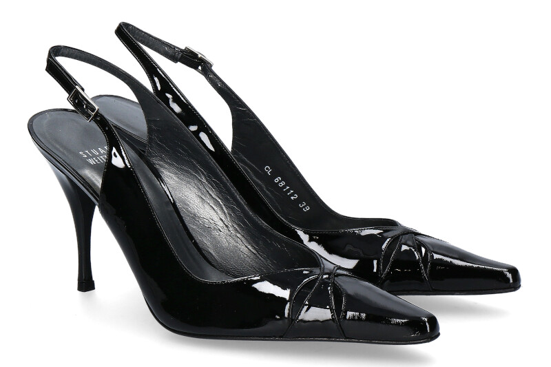 Stuart Weitzman Sandale REVEALING BLACK SOFT PATENT (36½)