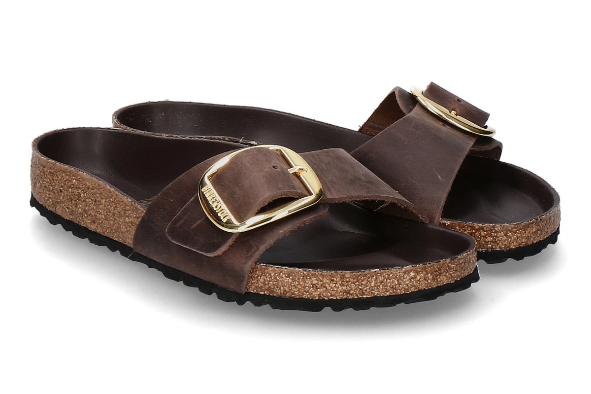 Birkenstock Damen- Pantolette MADRID NORMAL BIG BUCKLE- habana/ dunkelbraun