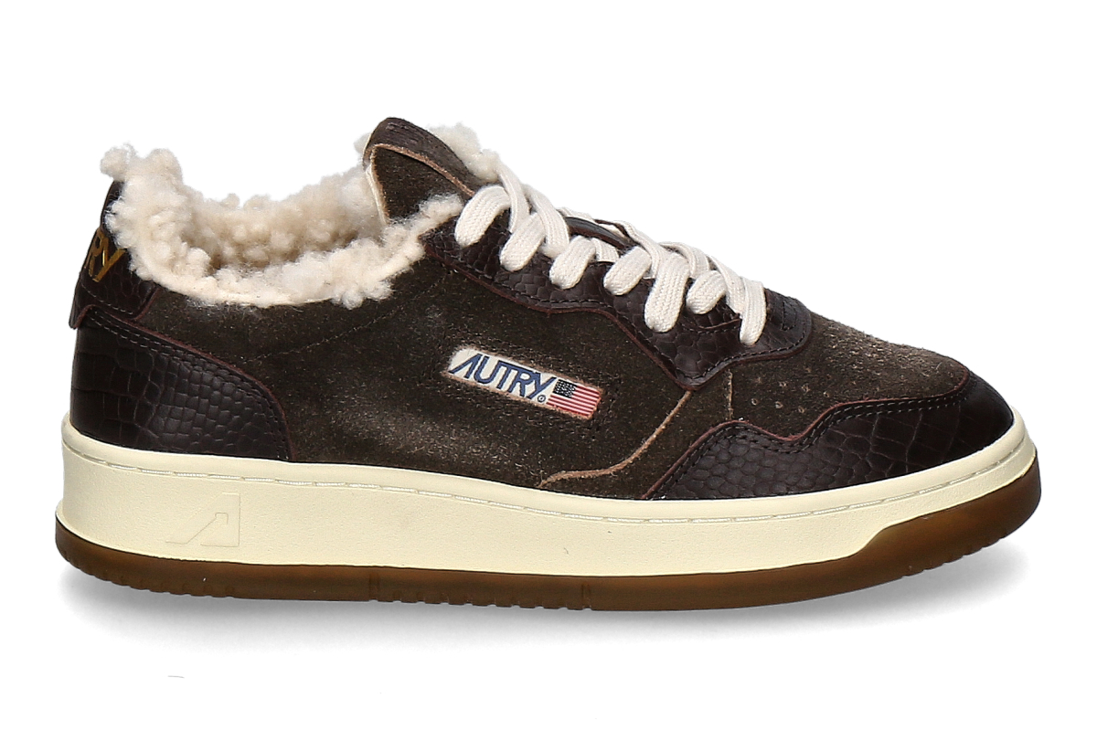 Autry Damen- Sneaker gefüttert SUEDE SHEARLING CJ01- mustang/ braun