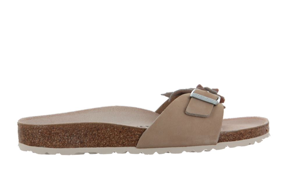 Birkenstock Pantolette MADRID FLOWER SCHMAL NATURLEDER NUDE (42)