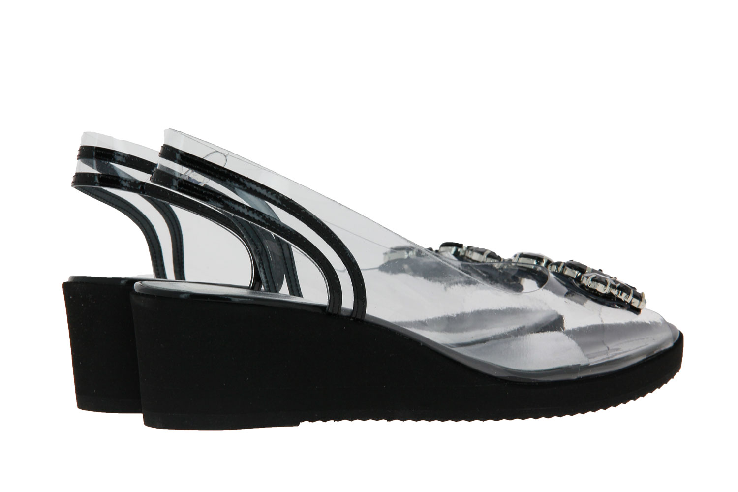 Azuree Cannes Sandale NASAR VERNIS NOIR MOTIF NOIR (38½)
