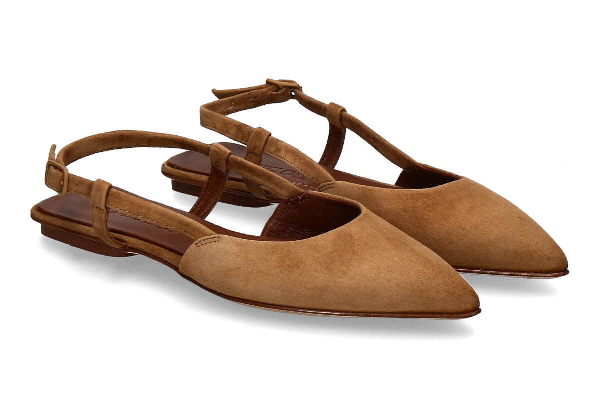 Pomme d'Or Slingballerina ANYA CAMOSCIO- biscuit/ mittelbraun