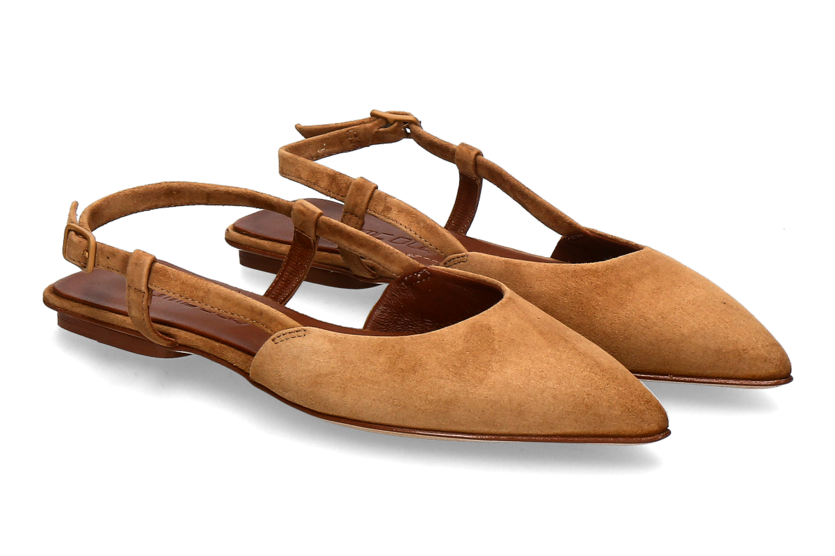 Pomme d'Or Slingballerina ANYA CAMOSCIO- biscuit/ mittelbraun