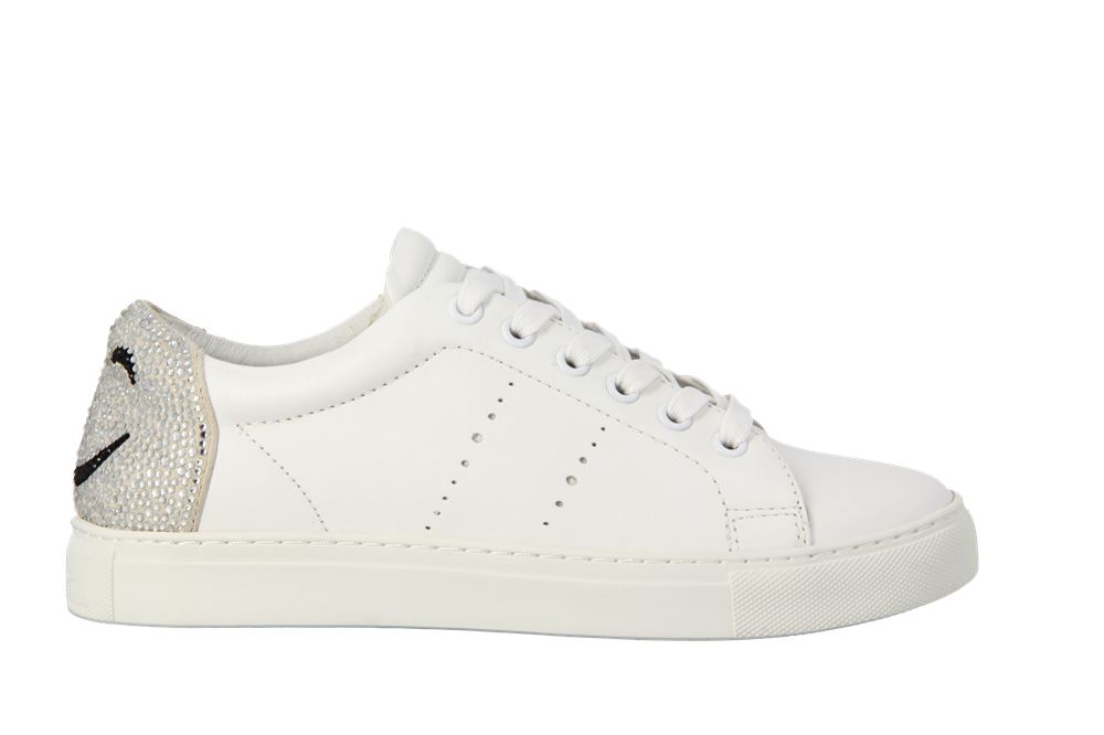 Lola Cruz Sneaker SMILEY WHITE SILVER (36)