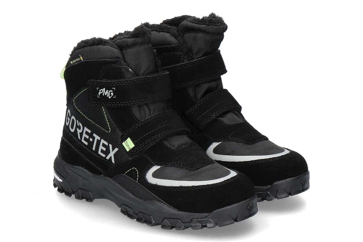 Primigi Jungen Tex- Boots TECNICO SUEDE- schwarz/ neongrün