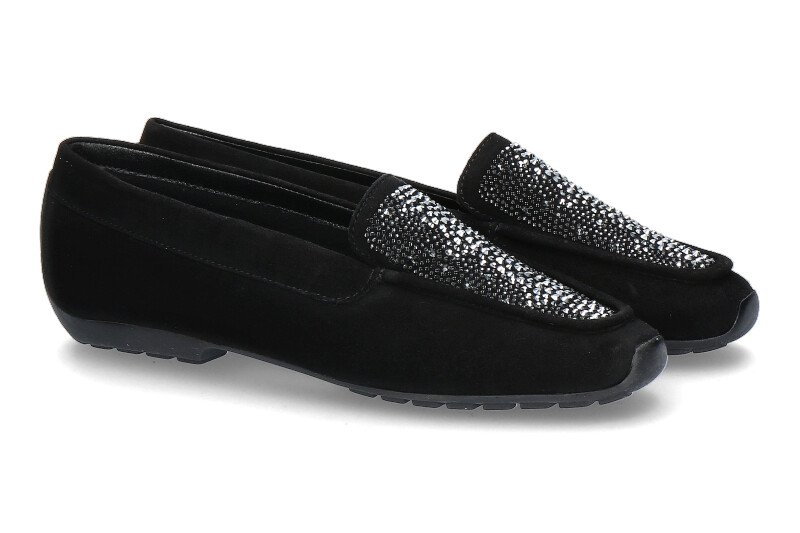 Mania Slipper gefüttert VELOUR NERO SWAROVSKI (37 )