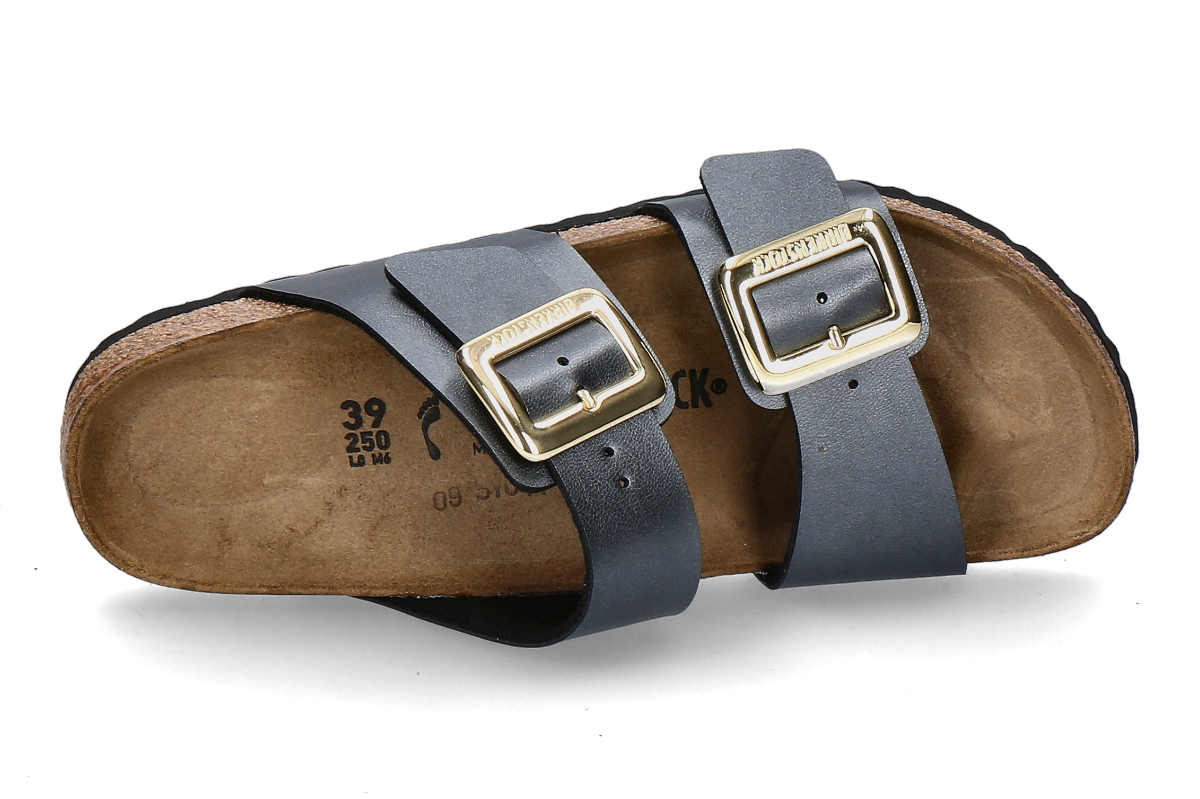 Birkenstock Pantolette SYDNEY SCHMAL CUSHION BUCKLE- metallic black_274000016_4