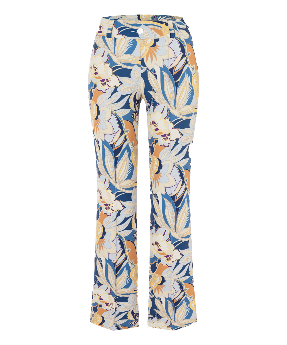 Cambio Stoffhose STELLA EASY KICK BLUEISH ORANGE FLOWERY