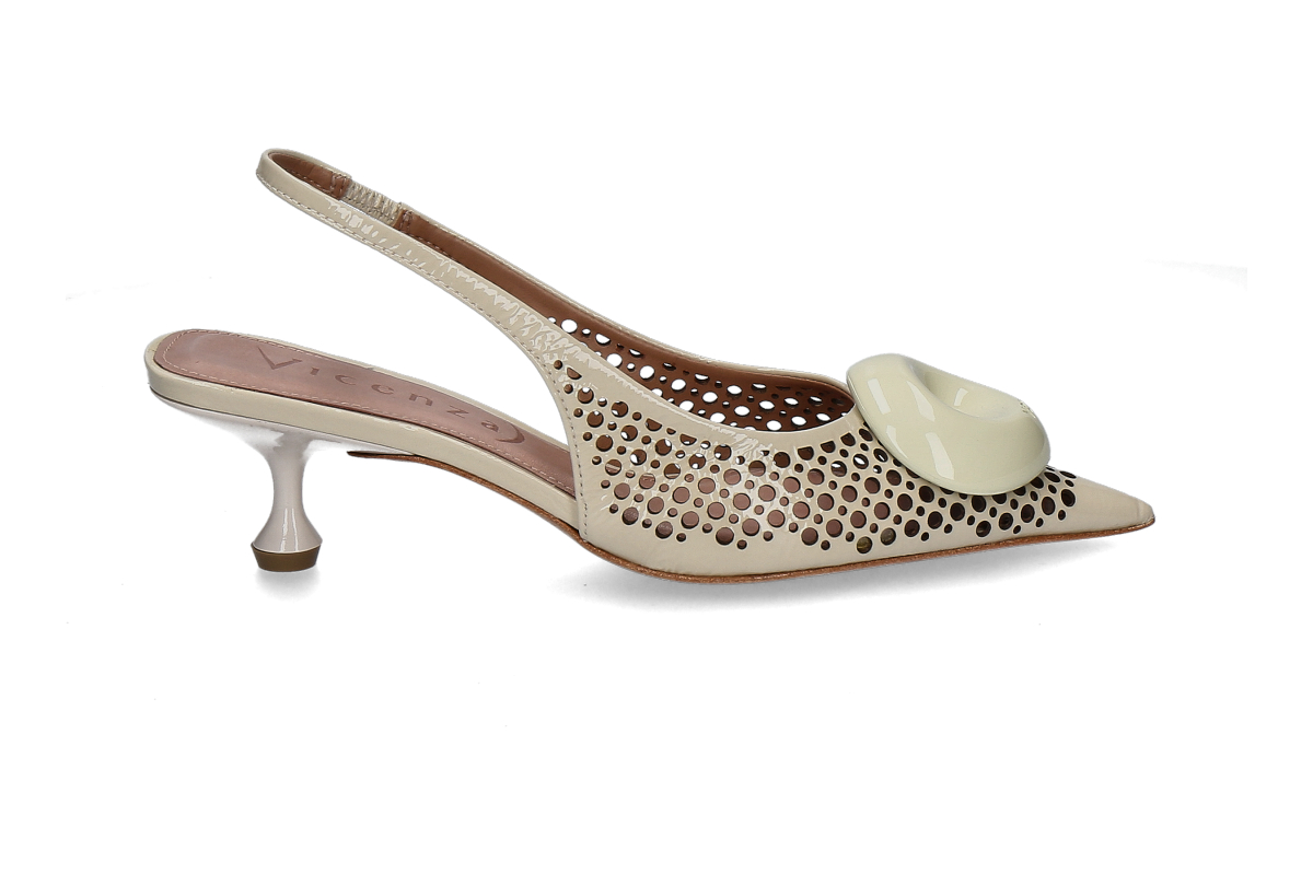 Unique Slingpumps VERNIZ SHOW- off white/ grün