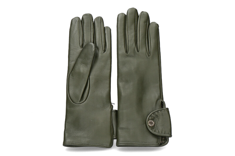 Restelli Damen- Lederhandschuhe LADY NAPPA MILITARE- grün