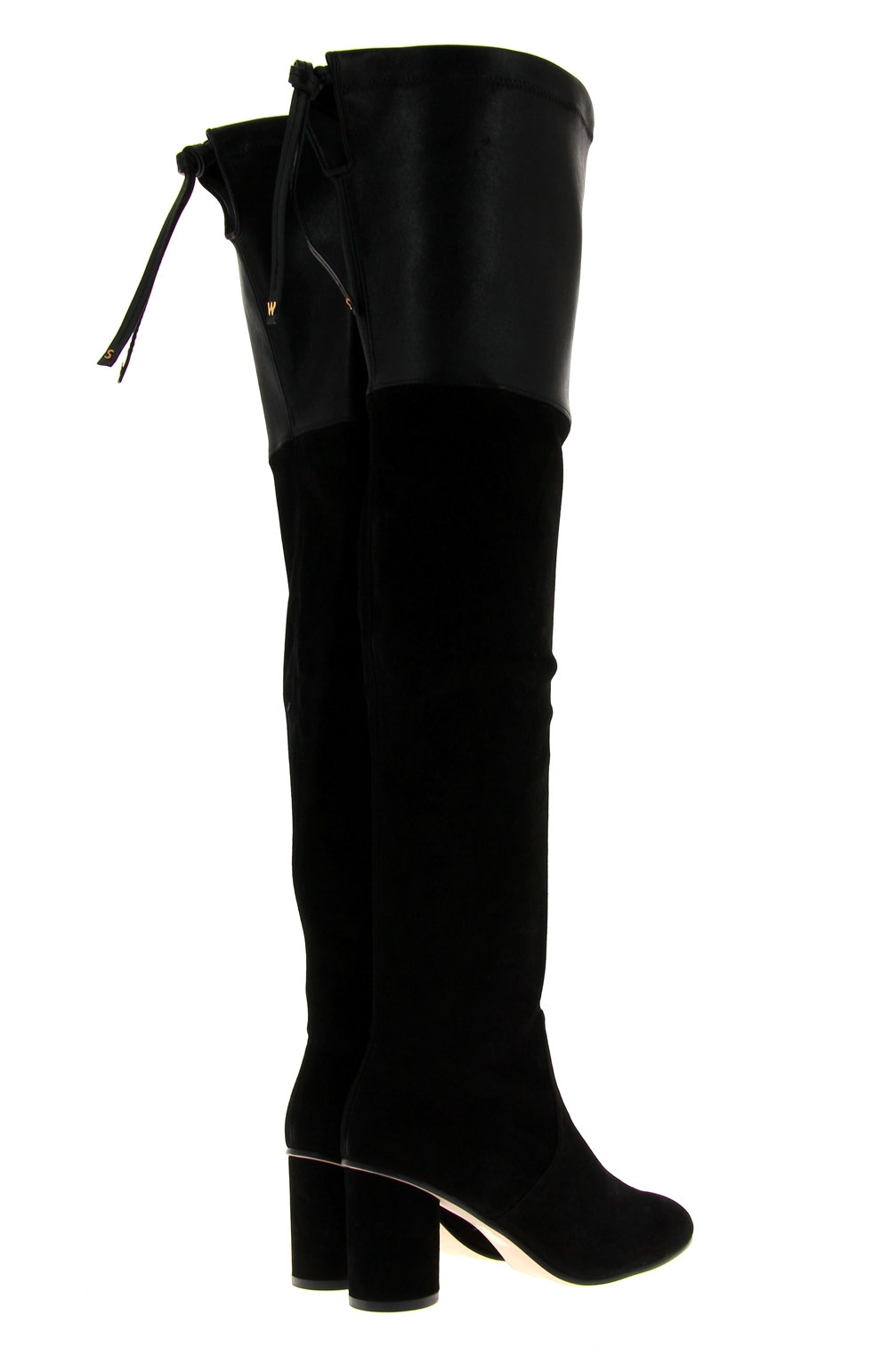 Stuart Weitzman Overknee-Stiefel HELENA BLACK FUSION SUEDE  (39)