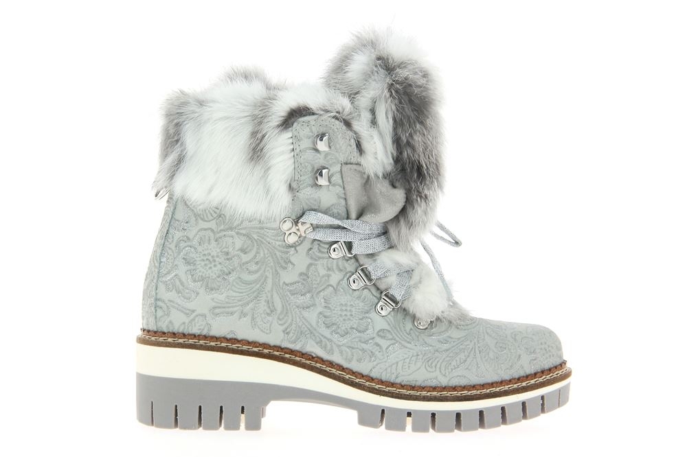 New Italia Shoes Stiefelette gefüttert GEPRÄGTES LEDER WEISS SILBER (41)