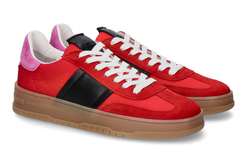 Kennel und Schmenger Sneaker DRIFT SAMTZIEGE NYLON ROSA SCHWARZ ROT