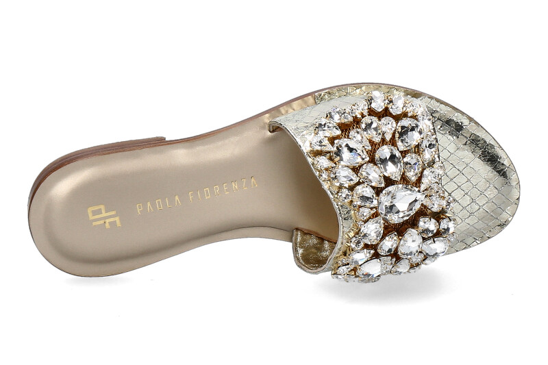 Paola Fiorenza Pantolette CRYSTAL BIANCO GOLD (41)