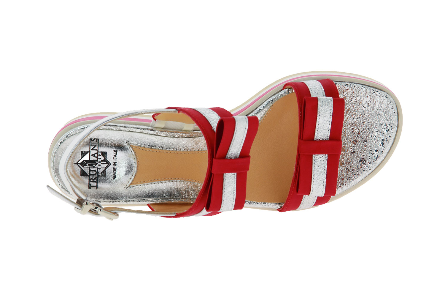 Truman's Plateau-Sandale BRILLANT ARGENTO RASO ROSSO (39) Truman's Plateau-Sandale BRILLANT ARGENTO RASO ROSSO (39)