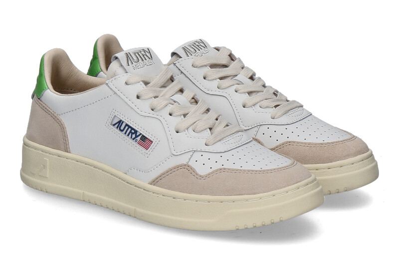 Autry Damen-Sneaker MEDALIST LEATHER SUEDE LS65- white/green