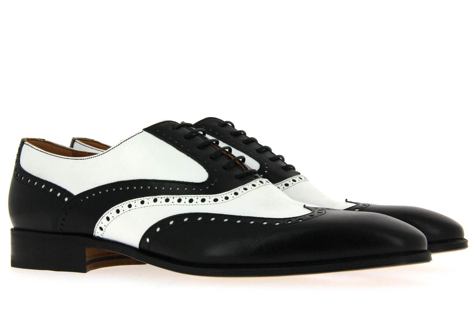 Moreschi Schnürer AL CAPONE NAPPA NERO BIANCO (40½)