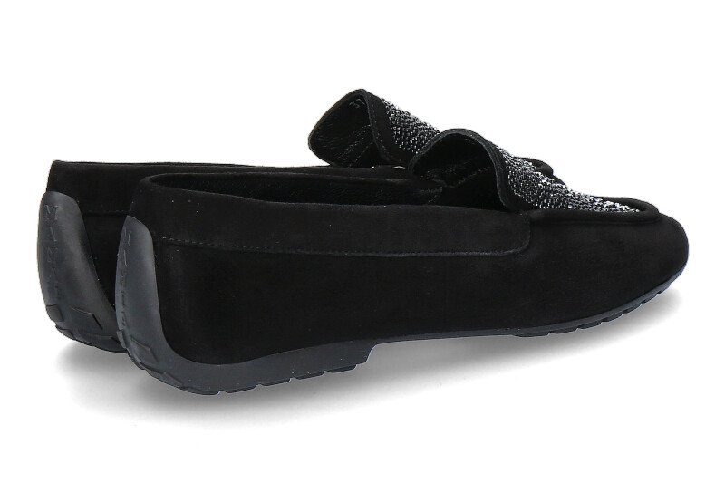 Mania Slipper gefüttert VELOUR NERO SWAROVSKI (39½)