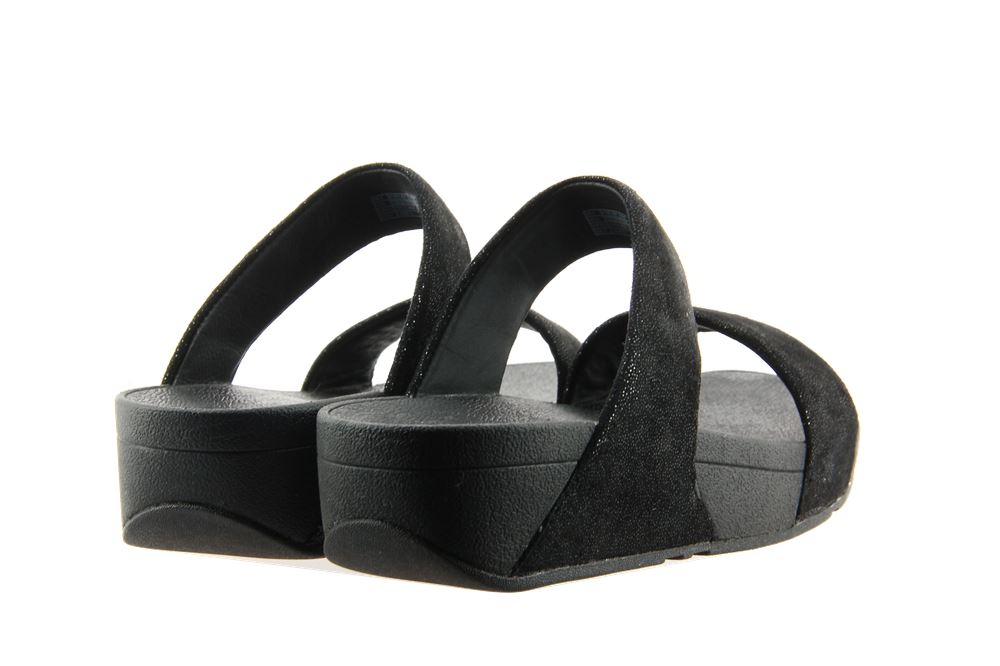 Fitflop Pantolette SHIMMY SUEDE SLIDE BLACK GLIMMER (38)