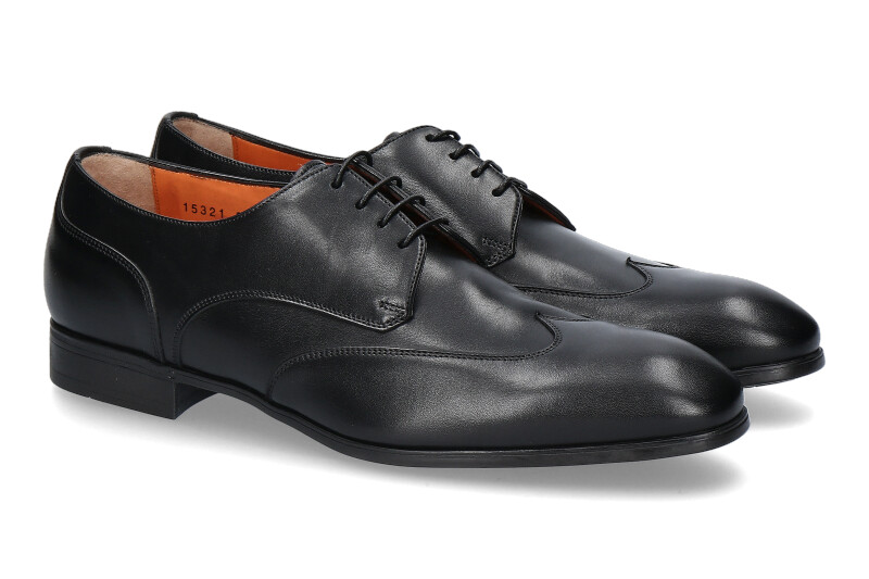 Santoni Schnürer LEATHER BLACK (41½)