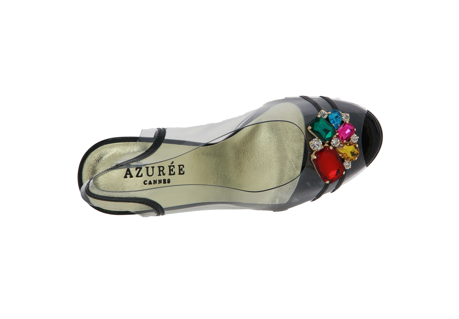 Azuree Cannes Sandalette NULACO VERNIS NOIR MOTIF MULTI (37 )