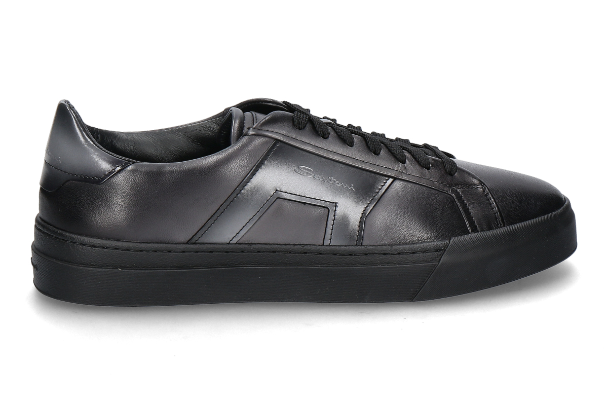 Santoni Herren- Sneaker DOUBLE BUCKLE- grey/ dunkelgrau/ schwarz