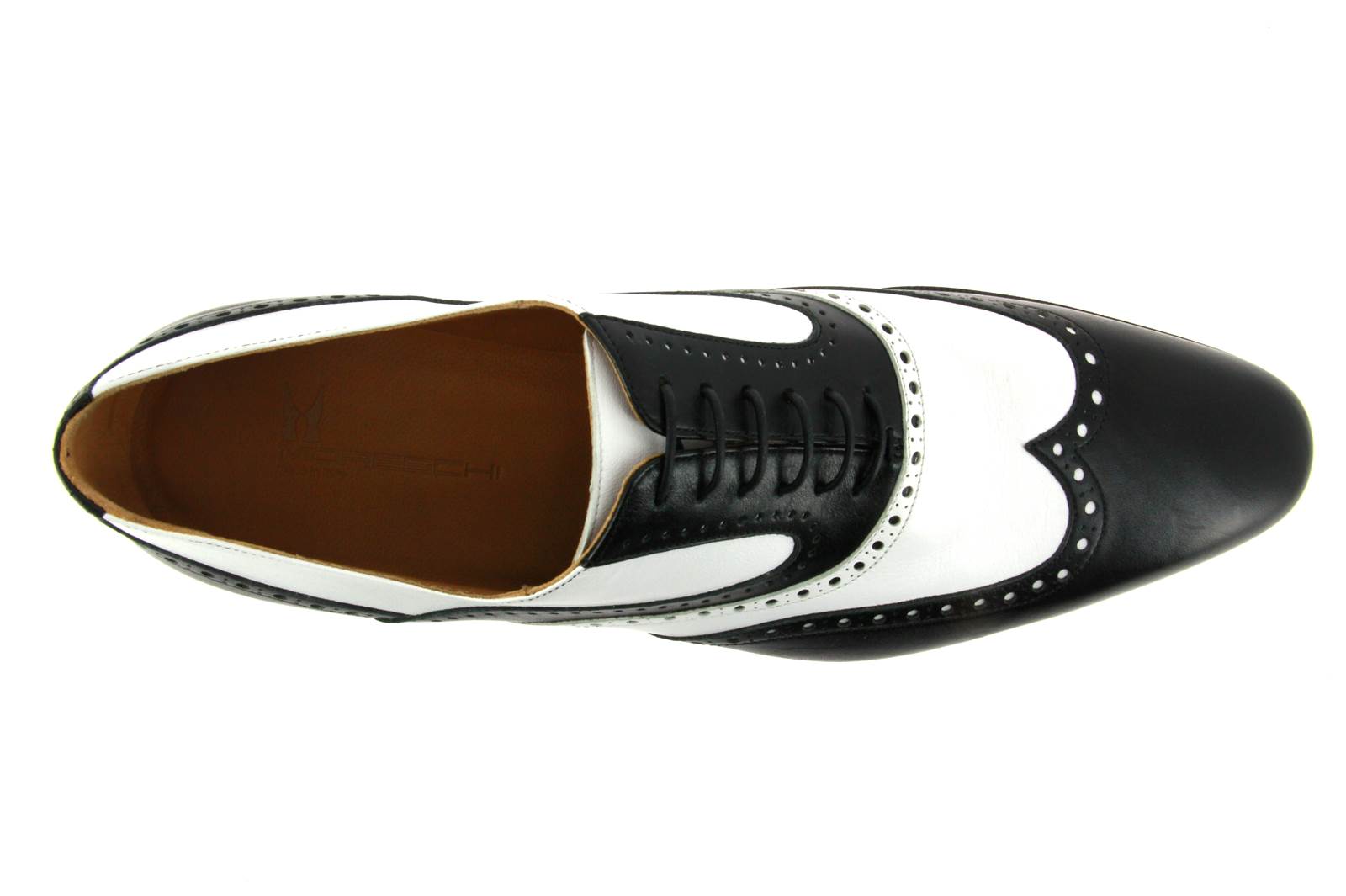Moreschi Schnürer AL CAPONE NAPPA NERO BIANCO (40½)