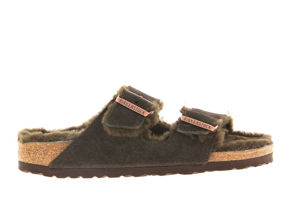 Birkenstock Pantolette gefüttert ARIZONA SCHMAL FUR MOCCA (38)