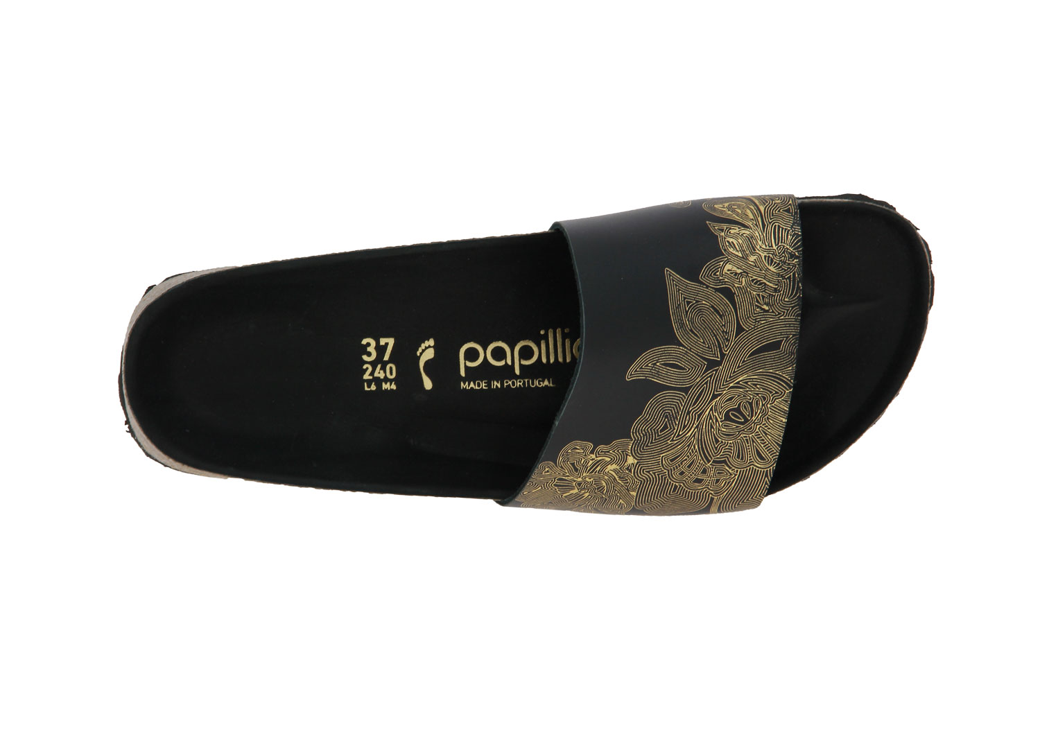 Papillio by Birkenstock Pantolette SCHMAL CORA ORNAMENTS BLACK GOLD (39)
