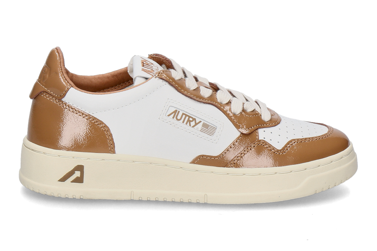 Autry Damen-Sneaker MEDALIST LEATHER PATENT RT02- white/ brown sugar