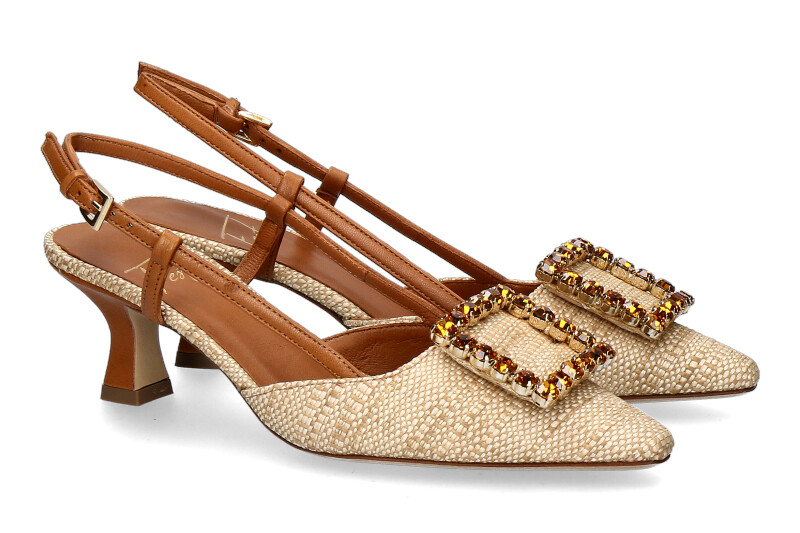 Roberto Festa Slingpumps STEFI RAFFIA PAGLIA CUOIO ZN8004 Roberto Festa Slingpumps STEFI RAFFIA PAGLIA CUOIO ZN8004