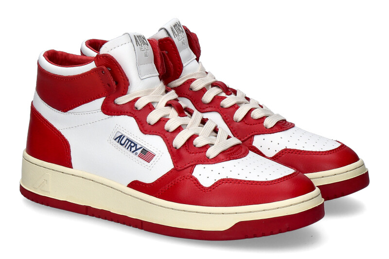 Autry Sneaker MID MAN LEATHER WHITE RED