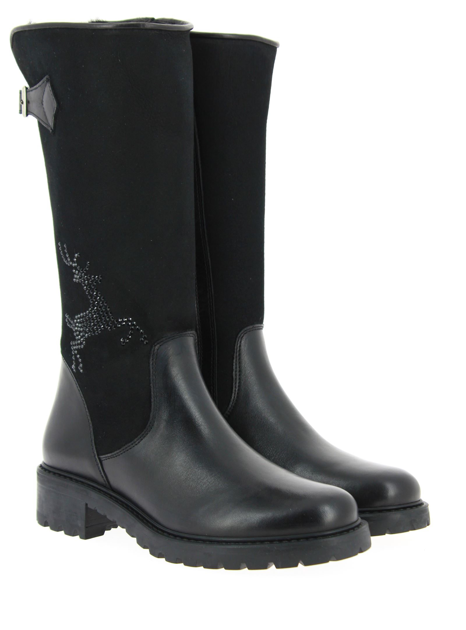 Diavolezza Reiterstiefel gefüttert NERO BLACK SWAROVSKI (39)