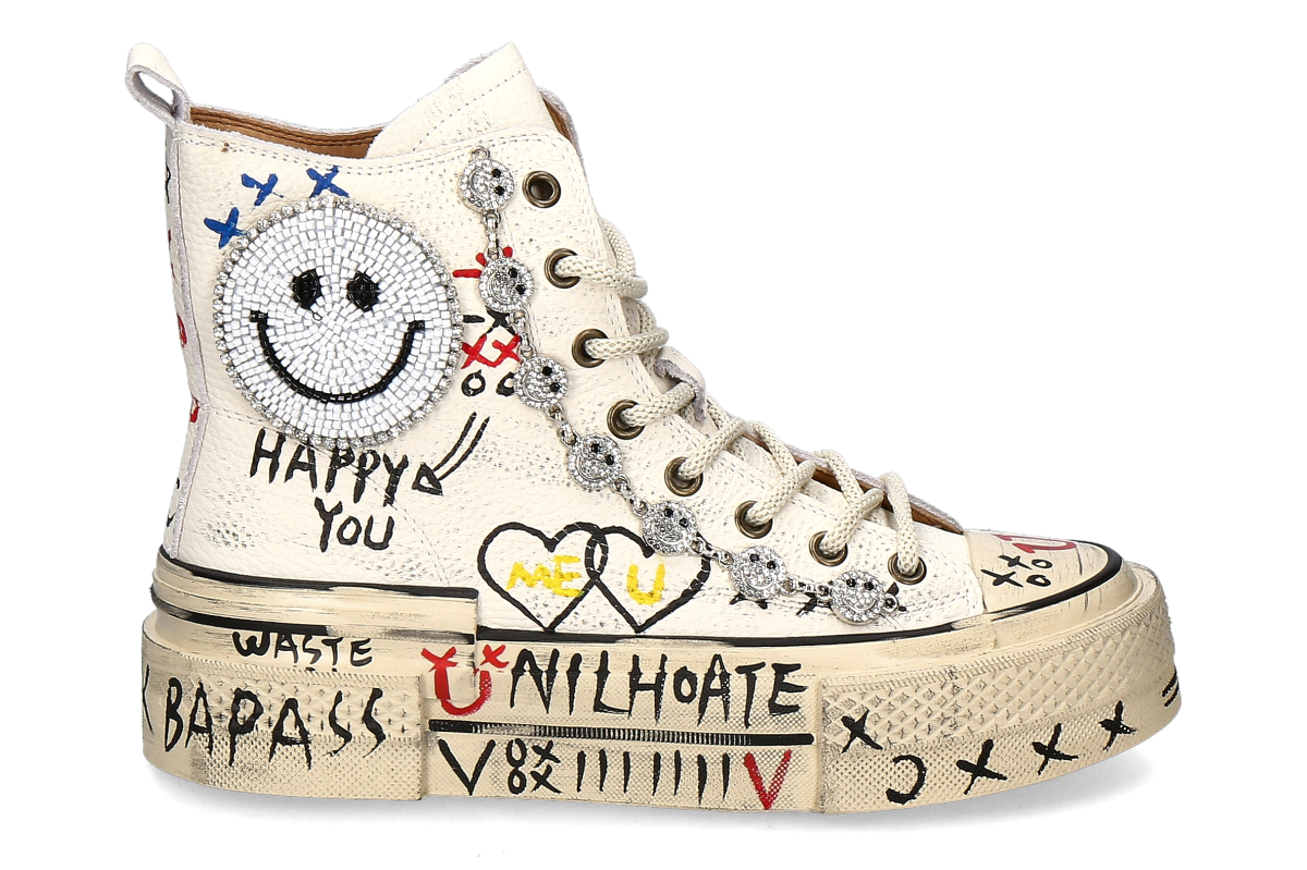 Nan-Ku Couture High Top Sneaker HEART STRASS - weiß Nan-Ku Couture High Top Sneaker HEART STRASS - weiß