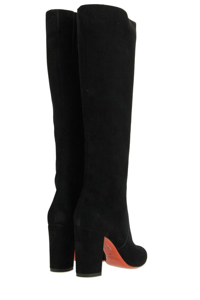 Santoni Stiefel VELOURSLEDER SCHWARZ (40)