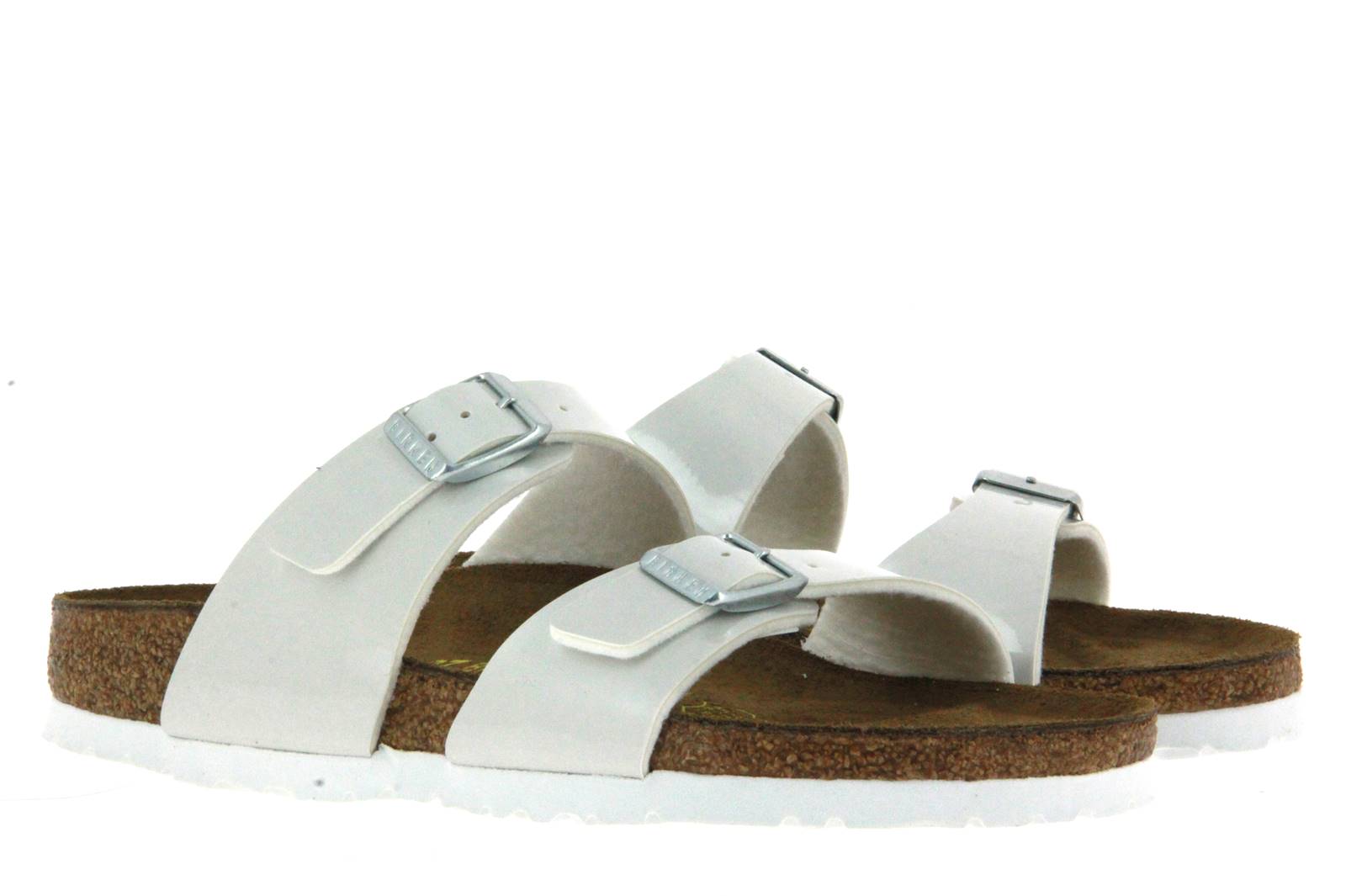 Birkenstock Pantolette SYDNEY SCHMAL BIRKO-FLOR PEARLY WHITE (36)