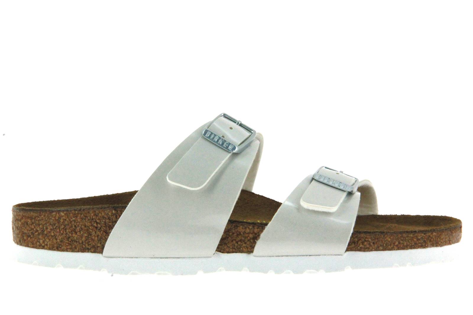Birkenstock Pantolette SYDNEY SCHMAL BIRKO-FLOR PEARLY WHITE (36)
