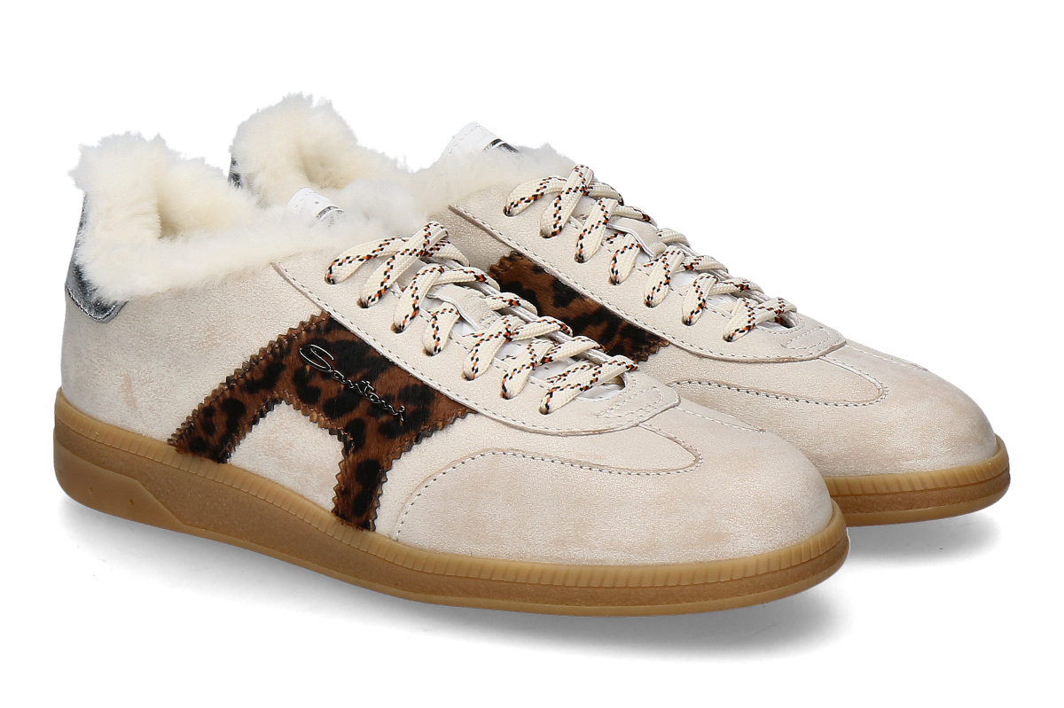 Santoni Damen- Sneaker gefüttert OLY NAPPA PONY-  beige/ silber Santoni Damen- Sneaker gefüttert OLY NAPPA PONY-  beige/ silber