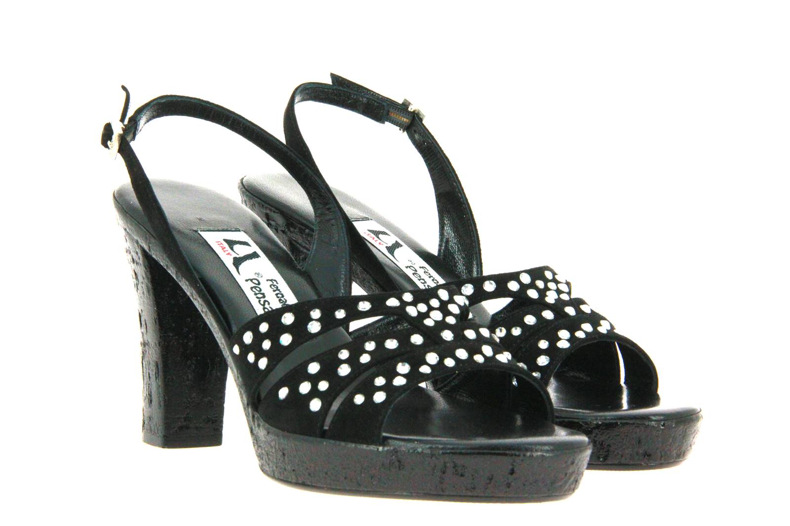 Fernando Pensato Sandale MIRANDA CAMOSCIO NERO STRASS SKY (37 ) Fernando Pensato Sandale MIRANDA CAMOSCIO NERO STRASS SKY (37 )