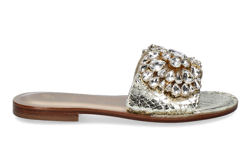 Paola Fiorenza Pantolette CRYSTAL BIANCO GOLD (41)