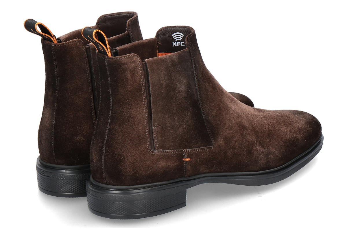 Santoni Herren- Chelsea Boot EASY WILDLEDER- dark brown_153000042_2