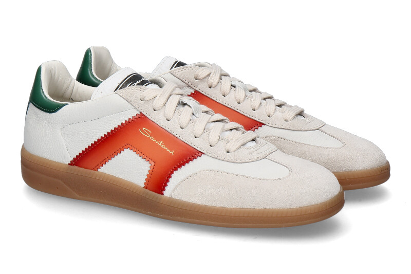 Santoni Damen-Sneaker OLYMPIC- weiss/orange/grün