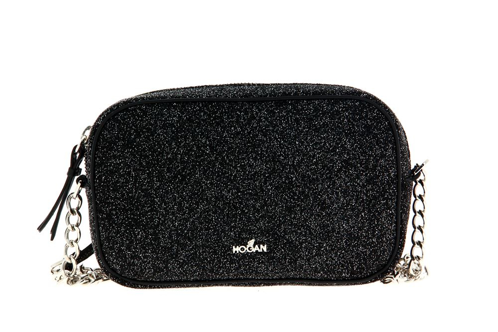 Hogan Umhängetasche LEATHER ZIPPED CATENA ARGENTO NERO