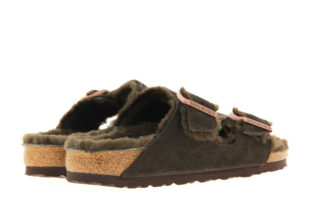 Birkenstock Pantolette gefüttert ARIZONA SCHMAL FUR MOCCA (38)