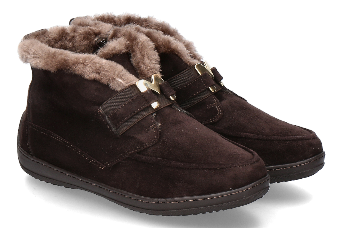 Mania Stiefelette gefüttert 1410 CAMOSCIO- dunkelbraun/ testa di moro